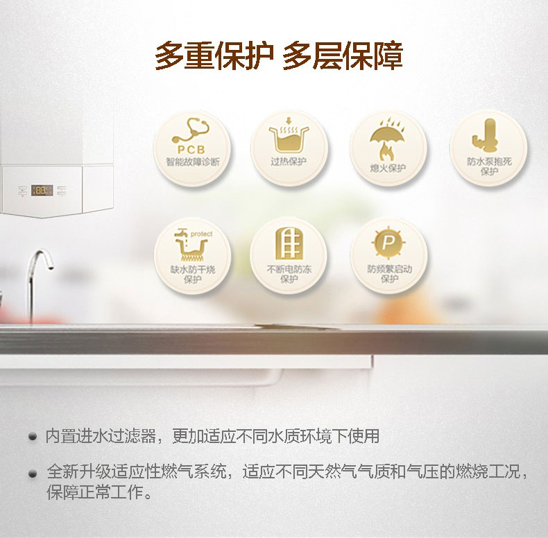 A.O.史密斯热源系统L1PB-V3型号燃气采暖/热水两用炉