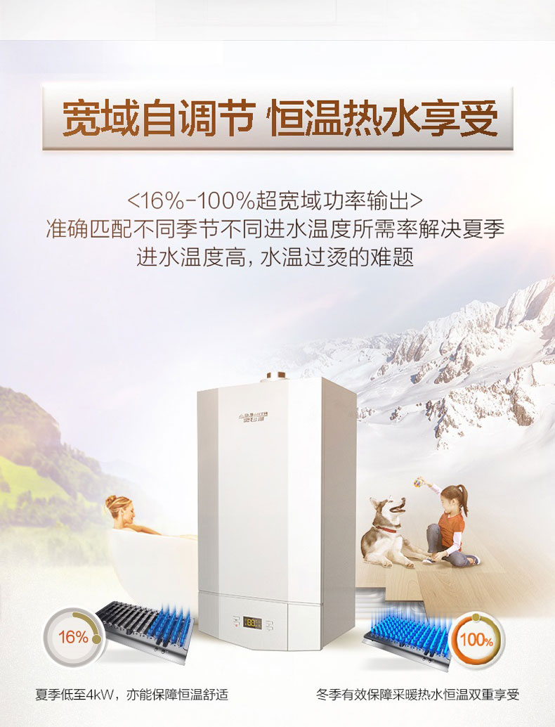 A.O.史密斯热源系统L1PB-V3型号燃气采暖/热水两用炉